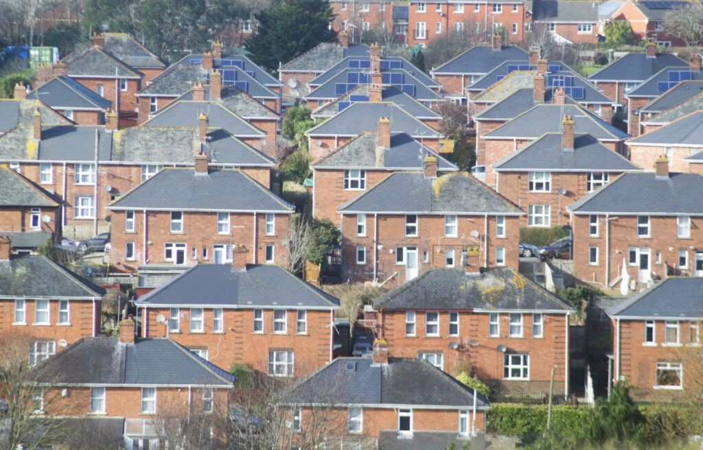 Identical houses create an urban sprawl