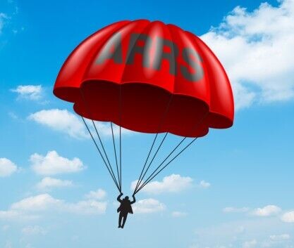 Red parachute with ARRS written on it illustrating GPs joining the scheme
