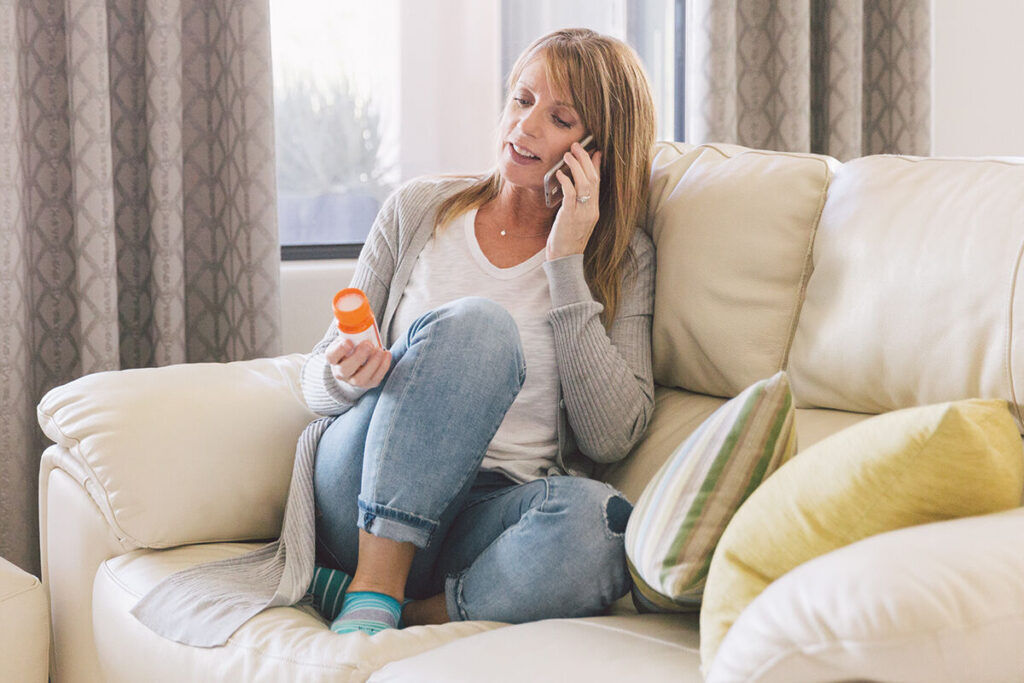 Ordering prescription refills using cell phone.